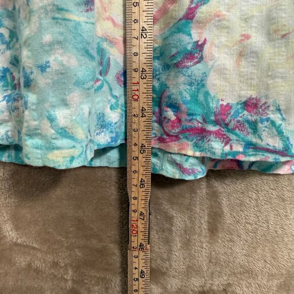 Vintage Miss Elaine Seersucker Floral Zip Front House Coat Robe Full Length M/L - Picture 7 of 9